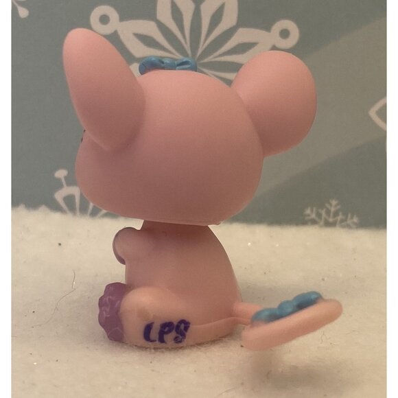 Authentic Littlest Pet Shop # 2080 Pink Purple Mouse Rat Blue Bows TRU Exclusive - Picture 3 of 3